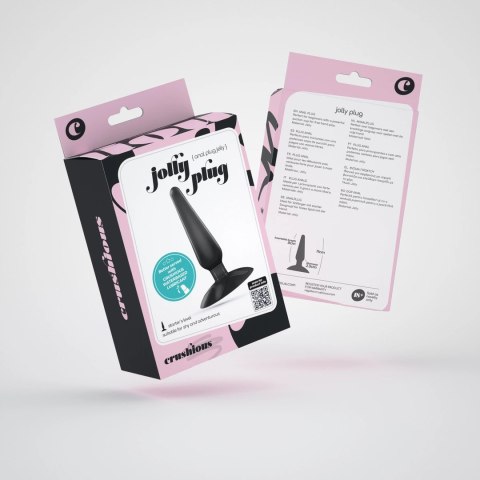 Crushious Jolly Black - anatomiczny korek z przyssawką, 9 cm