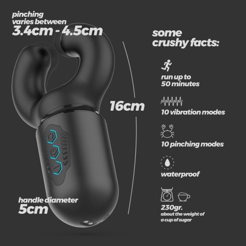 Crushious Kong Black - Automatyczna maszyna intymna z funkcją nacisku i wibracji