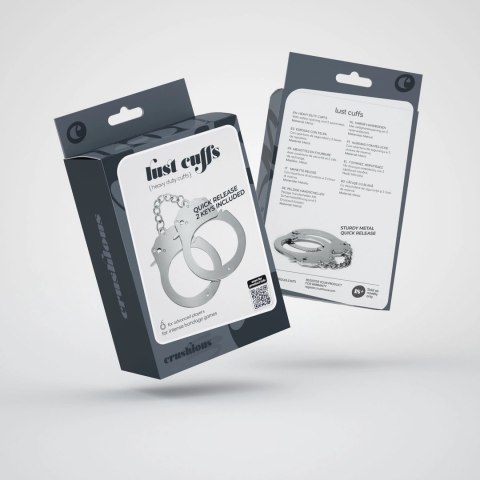 Crushious Lust Metalowe Kajdanki Srebrne Regulowane Bezpieczne