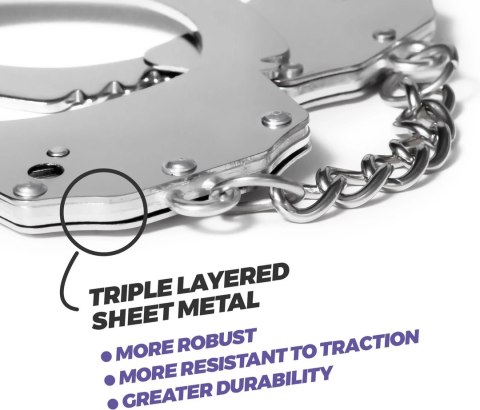 Crushious Lust Metalowe Kajdanki Srebrne Regulowane Bezpieczne