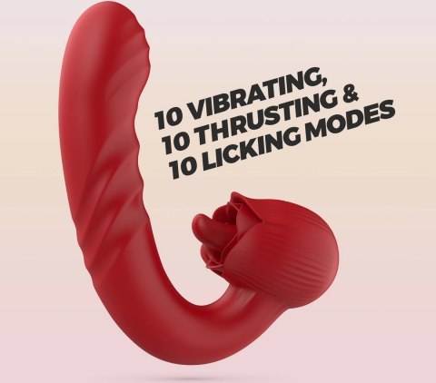 Crushious Osiria Rose - Intymna Maszyna z Funkcją Ruchu i Języczka, Czerwona