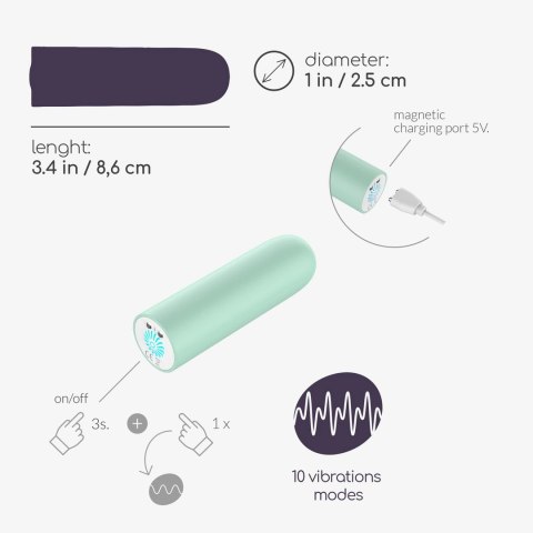 Crushious Quackers Mini Wibrator USB Miętowy 10 Trybow Wodoodporny