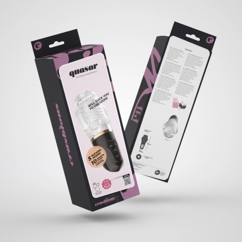 Crushious Quasar - Automatyczna maszyna intymna z funkcją ssania, transparentna