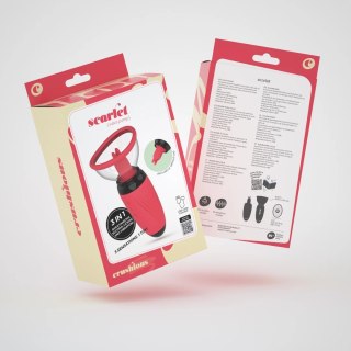 Crushious Scarlet Red - Wielofunkcyjna Pompa Wibracyjno-Zasysająca USB 14,6 cm