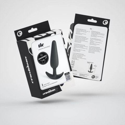 Crushious Tic silikonowy korek analny Small czarny 8,5 cm
