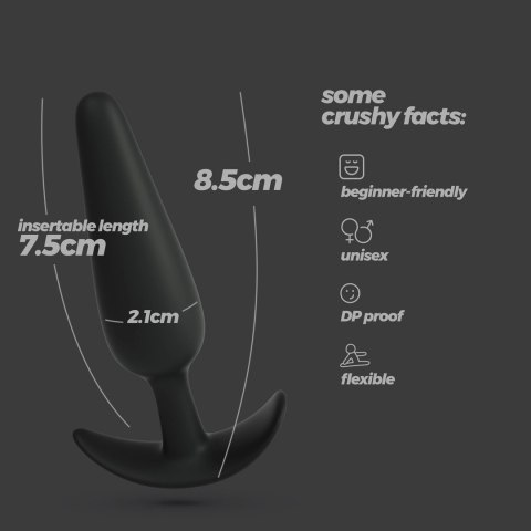 Crushious Tic silikonowy korek analny Small czarny 8,5 cm