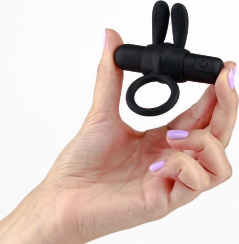 Crushious Wonka czarny pierścień intymny z wibrującym modułem USB