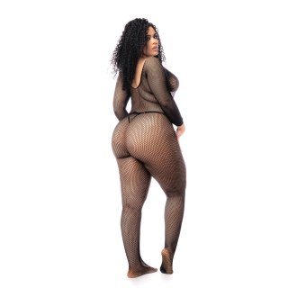 Leg Avenue Bodystocking długa siateczka Queen Size czarny