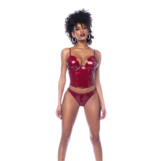 Noir Handmade Komplet dwuczęściowy L winna czerwień połysk zip