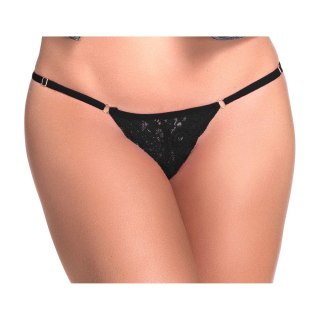 Obsessive Lace Keyhole Panty M/L czarne z regulacją i otworem
