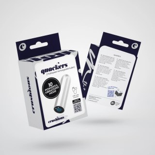 Quackers White - Kompaktowy Wibrujący Model USB 10 Trybow ABS 8,6 cm