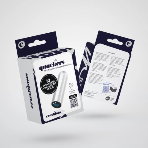 Quackers White - Kompaktowy Wibrujący Model USB 10 Trybow ABS 8,6 cm