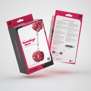 Bondage Love skorzane kajdanki regulowane czerwone unisex