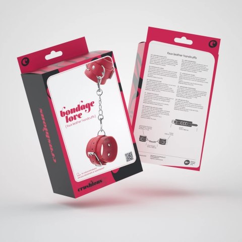 Bondage Love skorzane kajdanki regulowane czerwone unisex