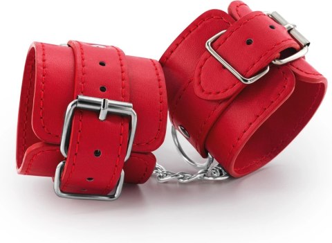 Bondage Love skorzane kajdanki regulowane czerwone unisex