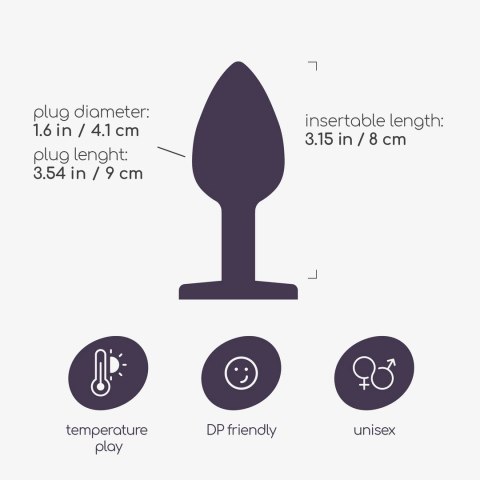 Crushious Bijou Anal Plug Large Clear - Metalowy model ozdobny 8 cm