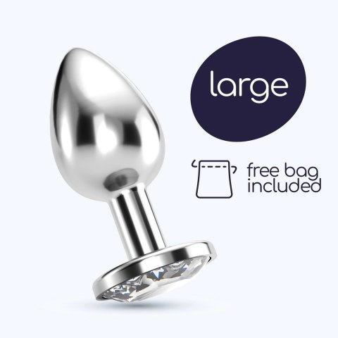 Crushious Bijou Anal Plug Large Clear - Metalowy model ozdobny 8 cm