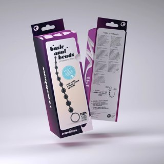 Crushious Pearly Touch łańcuch silikonowy z 10 kulkami, czarny 25,4 cm