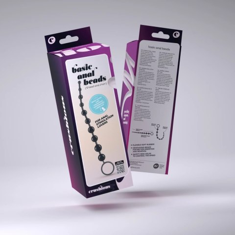 Crushious Pearly Touch łańcuch silikonowy z 10 kulkami, czarny 25,4 cm