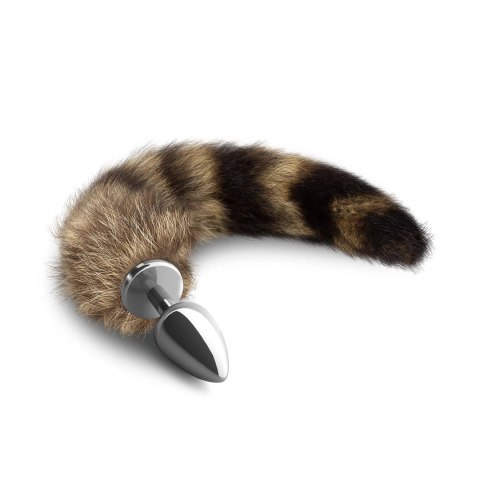 Foxy Silver Metalowa Zatyczka z Puszystym Ogonem Srebrno-Brązowa 30cm