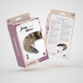 Foxy Silver Metalowa Zatyczka z Puszystym Ogonem Srebrno-Brązowa 30cm