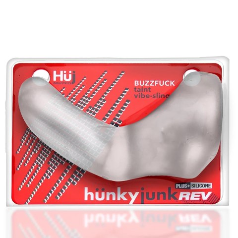 Hunkyjunk Buzzfuck Taint Vibe Sling Clear Ice - silikonowy pierścień z wibracjami