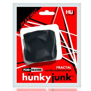 Hunkyjunk Fractal Tactile Ballstretcher Tar Ice - elastyczny pierścień Plus+SILICONE