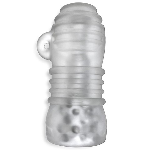 Hunkyjunk Jackt Nubby Ribbed Ice - elastyczna maszyna intymna Plus+SILICONE, przezroczysta