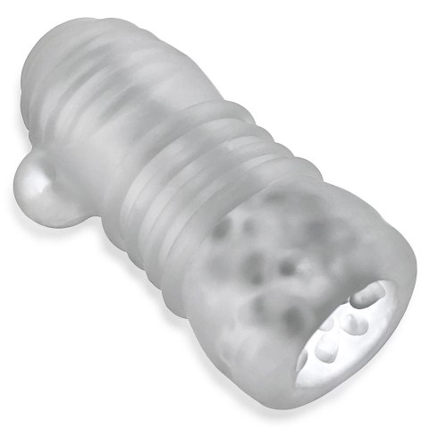 Hunkyjunk Jackt Nubby Ribbed Ice - elastyczna maszyna intymna Plus+SILICONE, przezroczysta