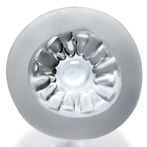 Hunkyjunk Jackt Nubby Ribbed Ice - elastyczna maszyna intymna Plus+SILICONE, przezroczysta