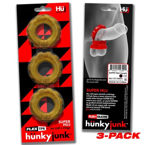 Hunkyjunk Super Huj 3-pack Elastyczne Pierścienie Metallic Bronze