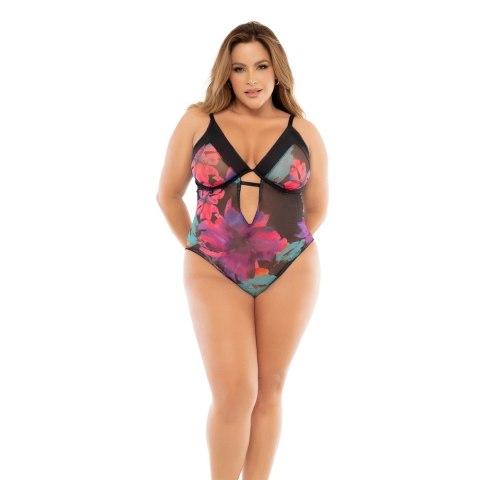Leg Avenue Black Dream Flower Print Body 3/4X z Regulacją