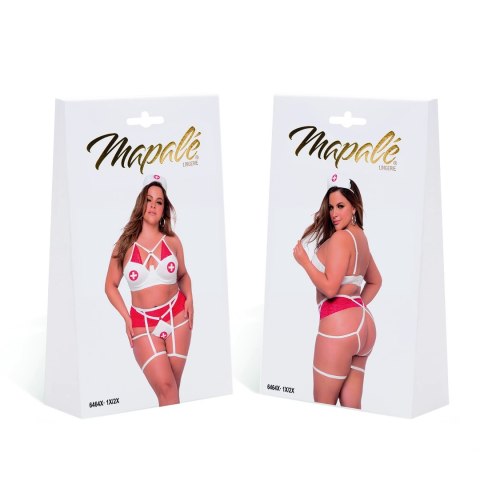 Mapale Kostium Pielęgniarki 3/4X z Koronką i Ozdobnym Topem