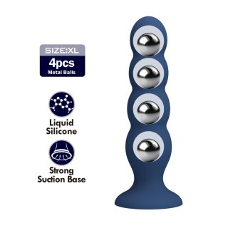Mr. Play Metal & Liquid Silicone Anal Plug with 4 Metal Balls