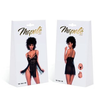 Obsessive Babydoll L/XL Czarny z Koronką i Tiulem Regulowane Ramiączka