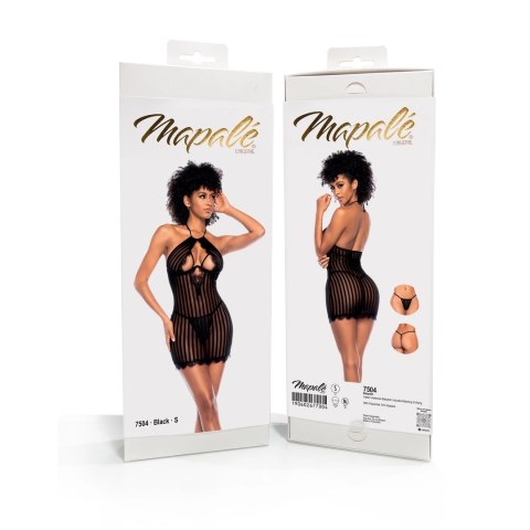 Obsessive Babydoll S Elegancka Czarna z Koronką i Paskami