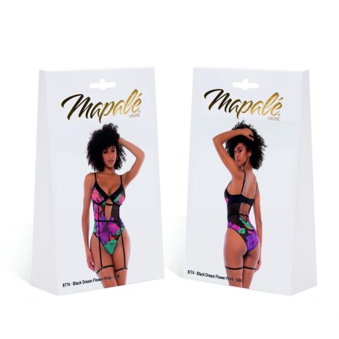 Obsessive Teddy L/XL Czarny Kwiatowy Print Regulowane Ramiączka