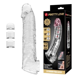 Pretty Love Extension Penis Sleeve with Modular Length Blocks - Clear - 26 cm
