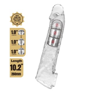 Pretty Love Extension Penis Sleeve with Modular Length Blocks - Clear - 26 cm