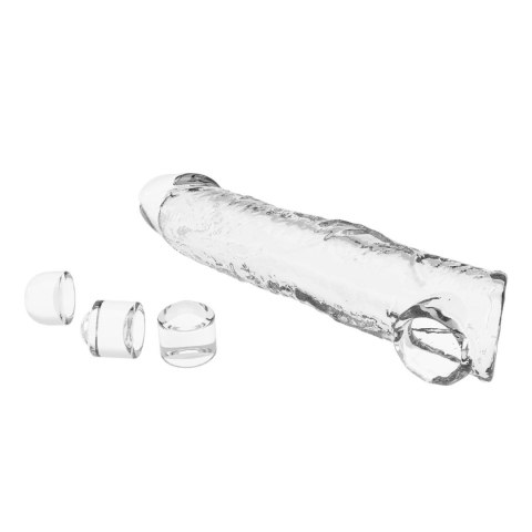 Pretty Love Extension Penis Sleeve with Modular Length Blocks - Clear - 26 cm