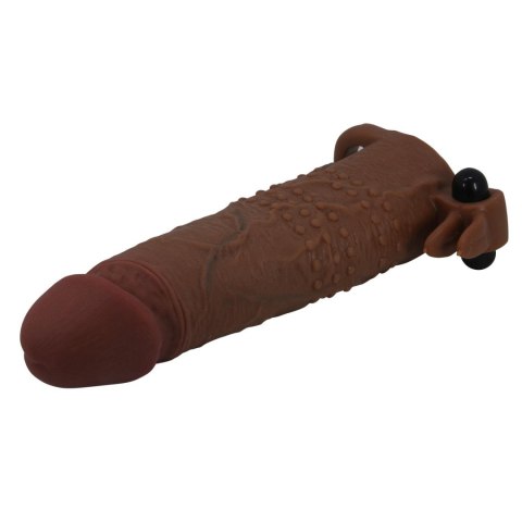 Pretty Love Quillon - 20 cm Vibrating Penis Sleeve Brown