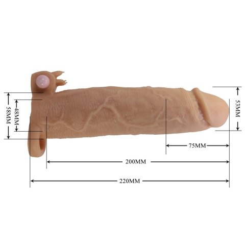 Pretty Love Xerxes - Penis Sleeve with Vibrating Ring, Flesh Color, 22 cm