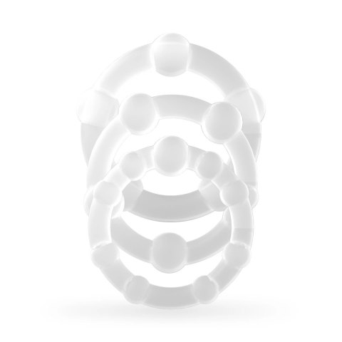 Shots Triple Bead - Zestaw Elastycznych Pierścieni Intymnych Przezroczysty