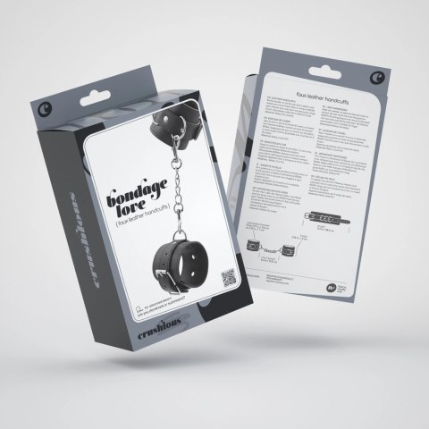 Bondage Love Skorzane Kajdanki Regulowane Czarny Model Uniwersalny