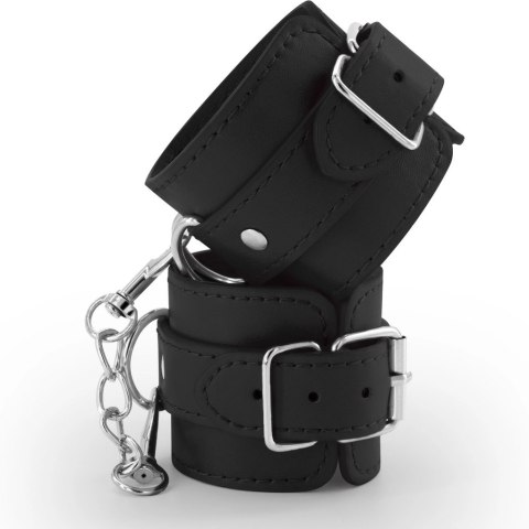 Bondage Love Skorzane Kajdanki Regulowane Czarny Model Uniwersalny