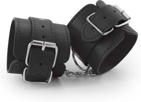 Bondage Love Skorzane Kajdanki Regulowane Czarny Model Uniwersalny
