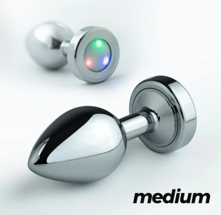 Crushious Borealis Metalowy Plug LED RGB Srebrny Medium 8,5 cm