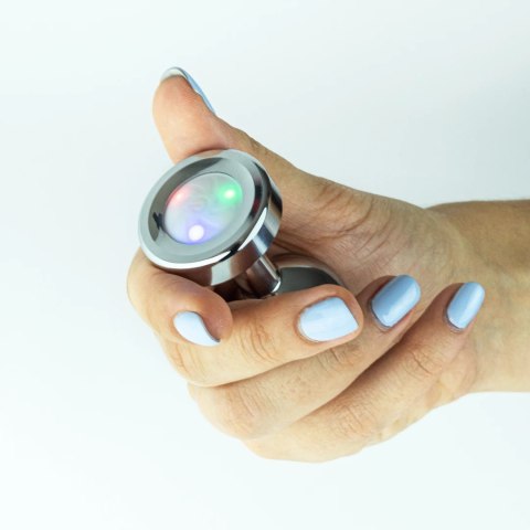 Crushious Borealis Metalowy Plug LED RGB Srebrny Medium 8,5 cm