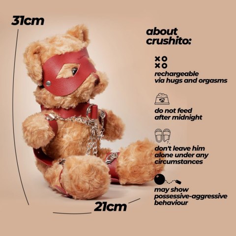 Crushious Crushito Pluszowy Miś z Akcesoriami Bondage 31 cm Czerwony