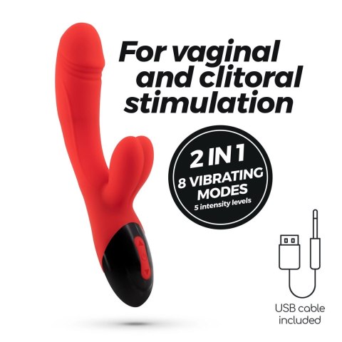 Crushious Dare Dong Red - Wielofunkcyjny Model Intymny z Wibracjami USB